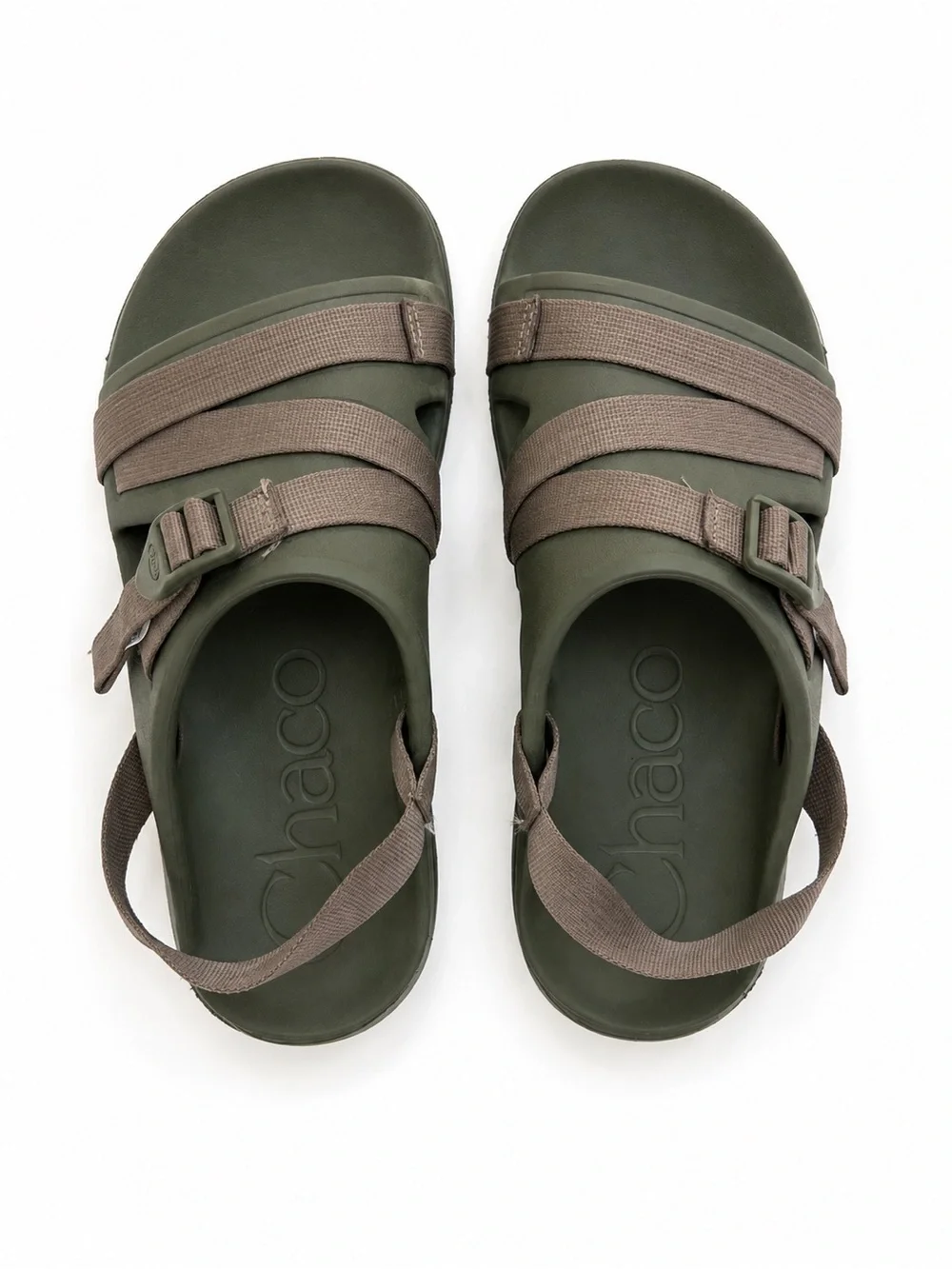 Chaco Olive Green and Brown Adjustable Strap Men's Sandals